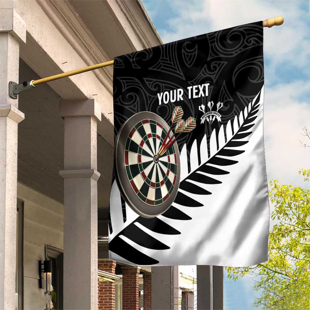 Personalised New Zealand Darts Garden Flag Silver Fern Aotearoa Maori Pattern - Polynesian Pride