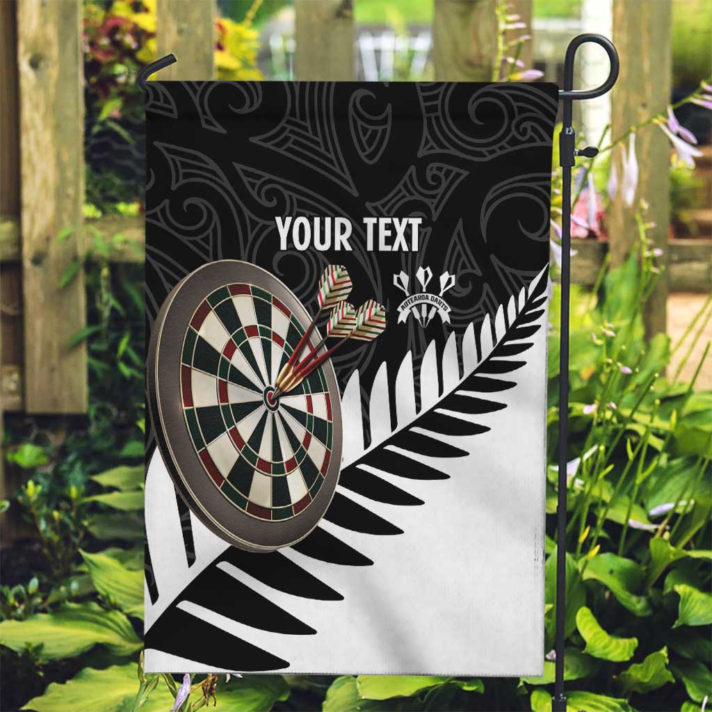 Personalised New Zealand Darts Garden Flag Silver Fern Aotearoa Maori Pattern - Polynesian Pride