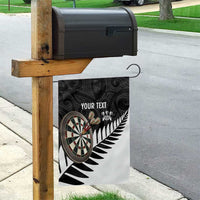 Personalised New Zealand Darts Garden Flag Silver Fern Aotearoa Maori Pattern - Polynesian Pride