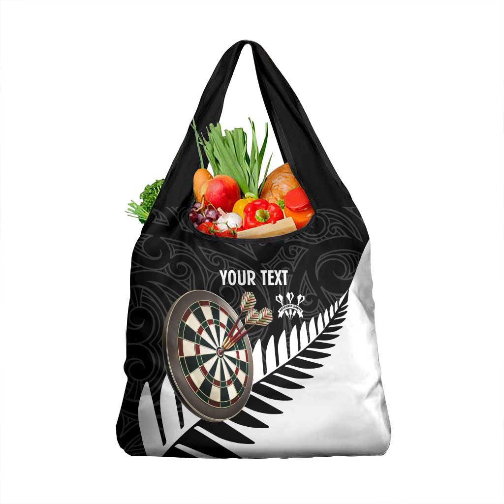 Personalised New Zealand Darts Grocery Bag Silver Fern Aotearoa Maori Pattern - Polynesian Pride