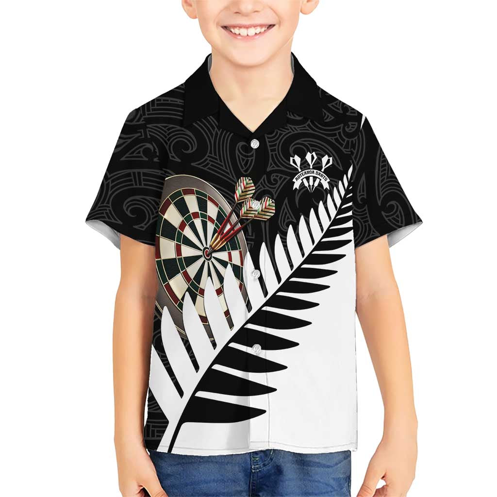 Personalised New Zealand Darts Hawaiian Shirt Silver Fern Aotearoa Maori Pattern - Polynesian Pride