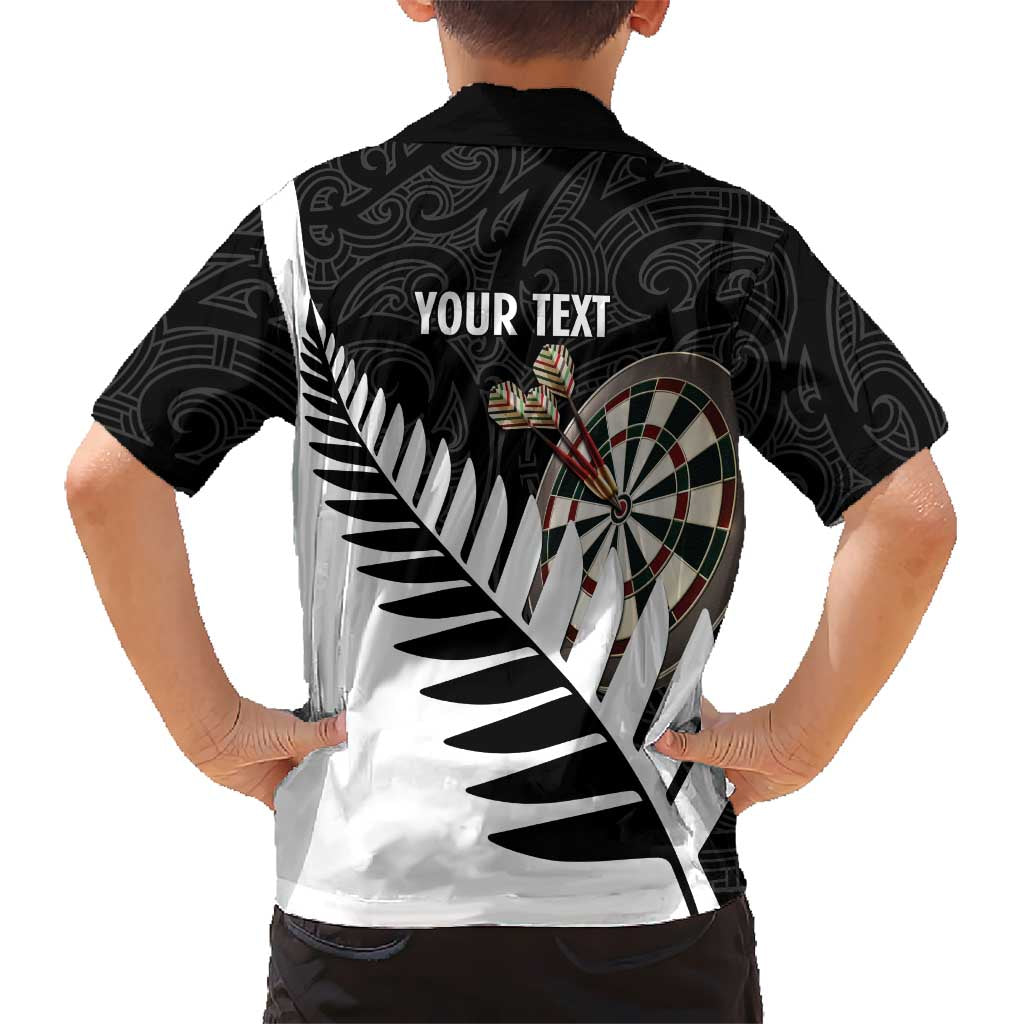Personalised New Zealand Darts Hawaiian Shirt Silver Fern Aotearoa Maori Pattern - Polynesian Pride
