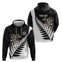 Personalised New Zealand Darts Hoodie Silver Fern Aotearoa Maori Pattern - Polynesian Pride