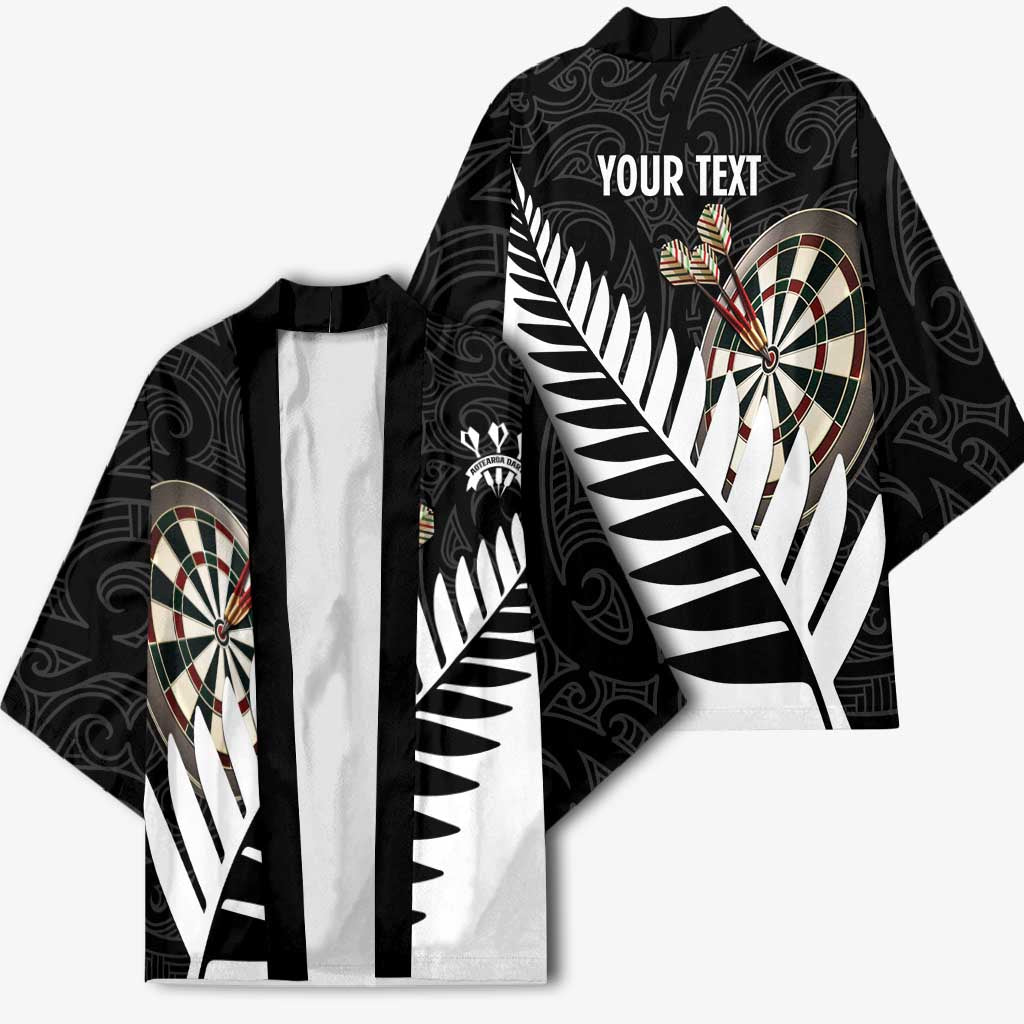 Personalised New Zealand Darts Kimono Silver Fern Aotearoa Maori Pattern - Polynesian Pride