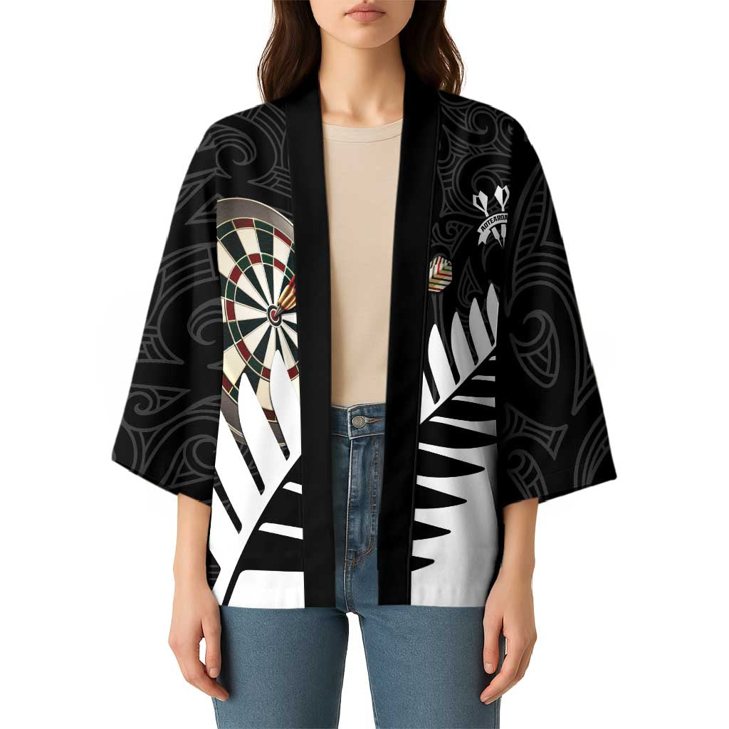 Personalised New Zealand Darts Kimono Silver Fern Aotearoa Maori Pattern - Polynesian Pride
