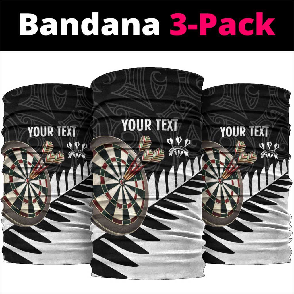 Personalised New Zealand Darts Neck Gaiter Silver Fern Aotearoa Maori Pattern - Polynesian Pride