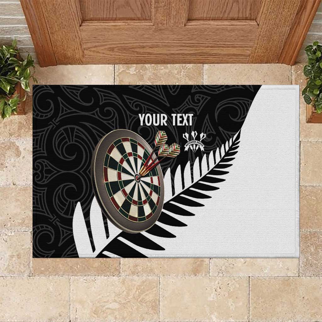 Personalised New Zealand Darts Rubber Doormat Silver Fern Aotearoa Maori Pattern - Polynesian Pride