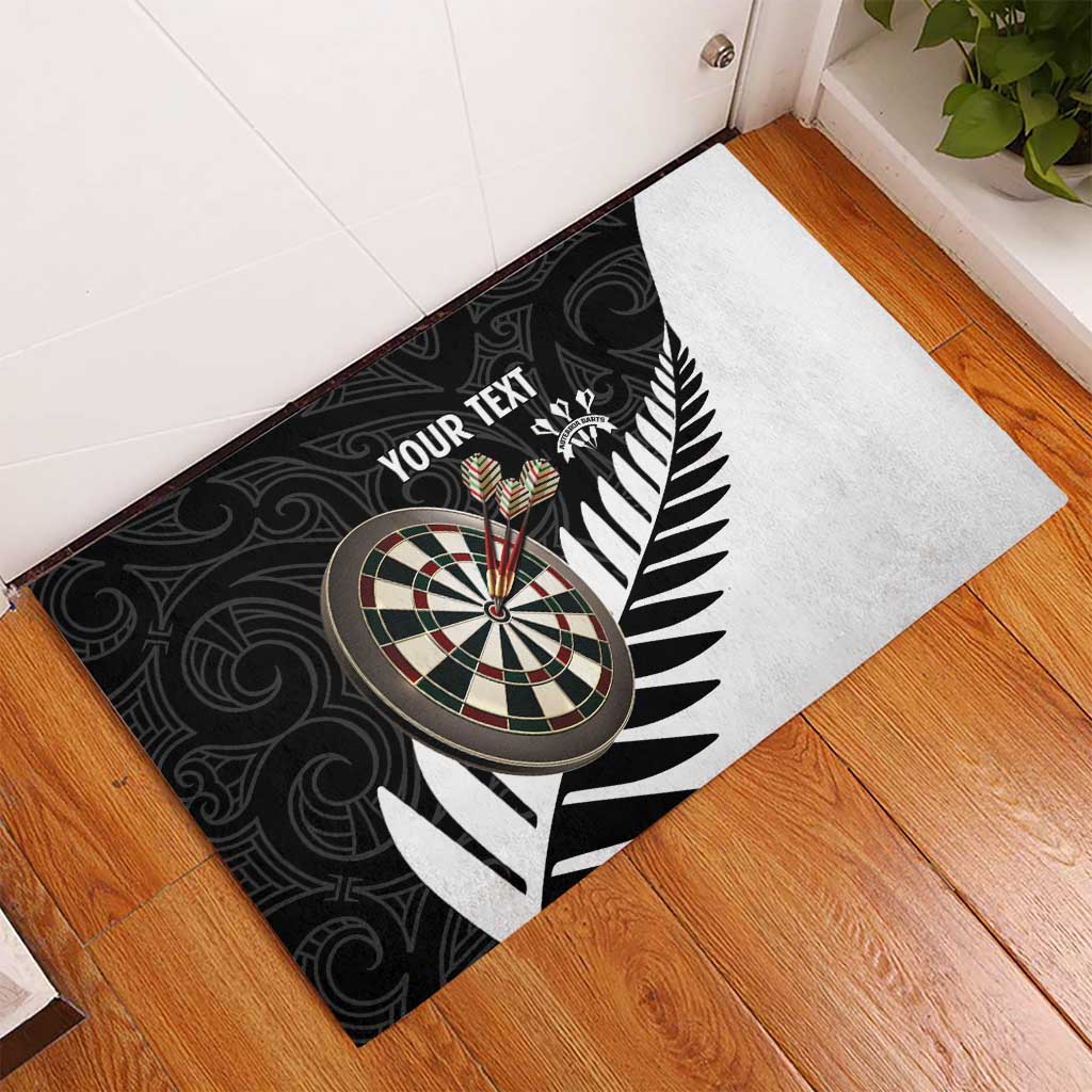 Personalised New Zealand Darts Rubber Doormat Silver Fern Aotearoa Maori Pattern - Polynesian Pride