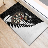 Personalised New Zealand Darts Rubber Doormat Silver Fern Aotearoa Maori Pattern - Polynesian Pride