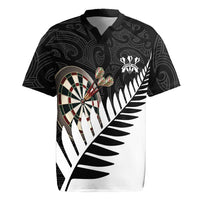 Personalised New Zealand Darts Rugby Jersey Silver Fern Aotearoa Maori Pattern - Polynesian Pride