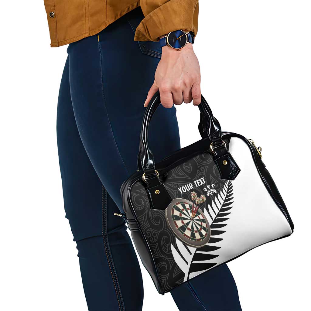 Personalised New Zealand Darts Shoulder Handbag Silver Fern Aotearoa Maori Pattern - Polynesian Pride