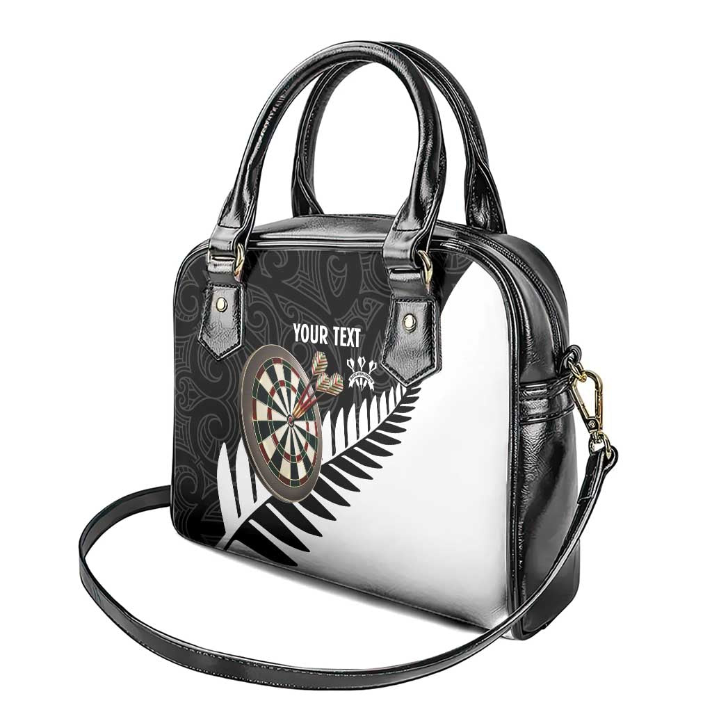 Personalised New Zealand Darts Shoulder Handbag Silver Fern Aotearoa Maori Pattern - Polynesian Pride