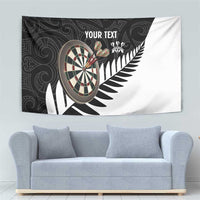 Personalised New Zealand Darts Tapestry Silver Fern Aotearoa Maori Pattern - Polynesian Pride
