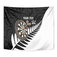 Personalised New Zealand Darts Tapestry Silver Fern Aotearoa Maori Pattern - Polynesian Pride
