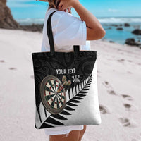 Personalised New Zealand Darts Tote Bag Silver Fern Aotearoa Maori Pattern - Polynesian Pride