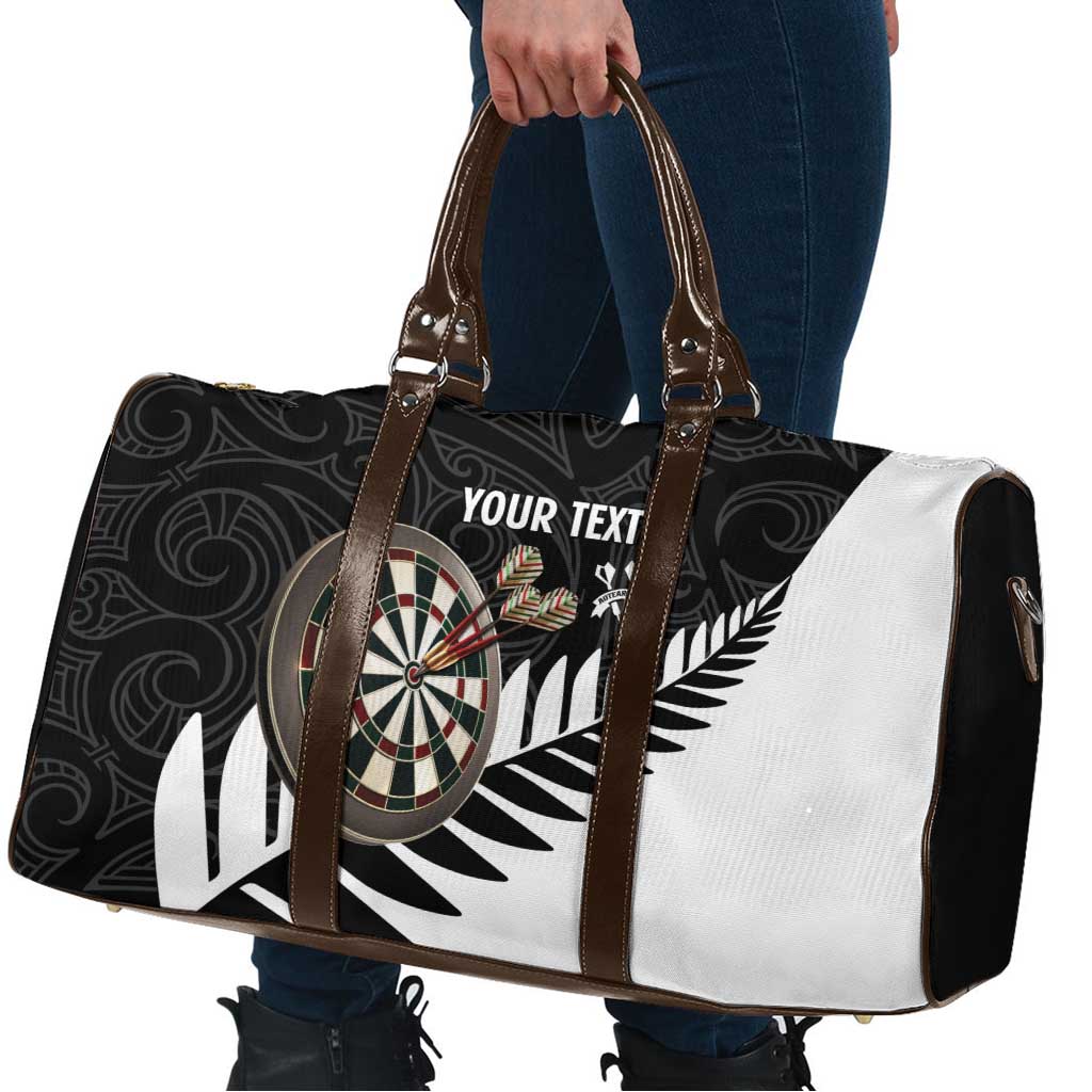 Personalised New Zealand Darts Travel Bag Silver Fern Aotearoa Maori Pattern - Polynesian Pride