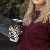 Personalised New Zealand Darts Tumbler Cup Silver Fern Aotearoa Maori Pattern - Polynesian Pride