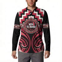 Aotearoa Ngai Te Rangi Personalised Button Sweatshirt Maori Iwi Poutama Puhoro Tattoo LT14 - Polynesian Pride