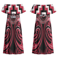 Aotearoa Ngai Te Rangi Personalised Couples Matching Off Shoulder Maxi Dress and Hawaiian Shirt Maori Iwi Poutama Puhoro Tattoo LT14 - Polynesian Pride
