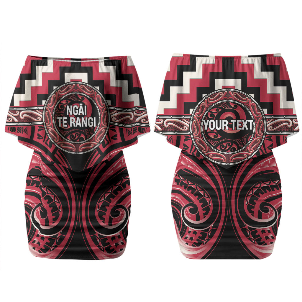 Aotearoa Ngai Te Rangi Personalised Couples Matching Off Shoulder Short Dress and Hawaiian Shirt Maori Iwi Poutama Puhoro Tattoo LT14 - Polynesian Pride