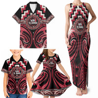 Aotearoa Ngai Te Rangi Personalised Family Matching Tank Maxi Dress and Hawaiian Shirt Maori Iwi Poutama Puhoro Tattoo LT14 - Polynesian Pride