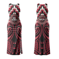 Aotearoa Ngai Te Rangi Personalised Family Matching Tank Maxi Dress and Hawaiian Shirt Maori Iwi Poutama Puhoro Tattoo LT14 Mom's Dress Red - Polynesian Pride