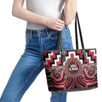 Aotearoa Ngai Te Rangi Leather Tote Bag Maori Iwi Poutama Puhoro Tattoo LT14 - Polynesian Pride