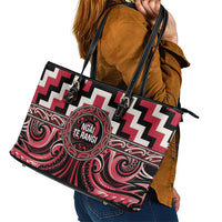 Aotearoa Ngai Te Rangi Leather Tote Bag Maori Iwi Poutama Puhoro Tattoo LT14 - Polynesian Pride