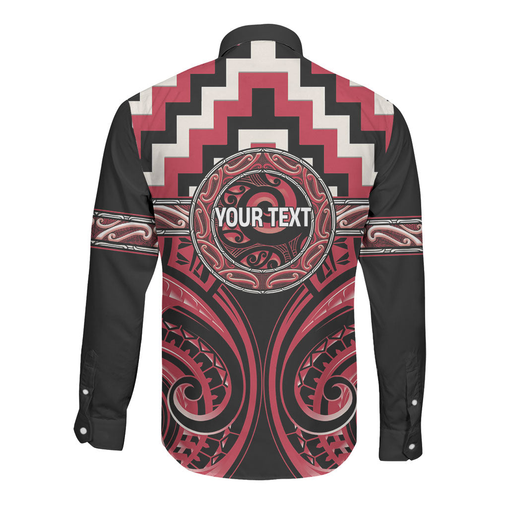 Aotearoa Ngai Te Rangi Personalised Long Sleeve Button Shirt Maori Iwi Poutama Puhoro Tattoo LT14 - Polynesian Pride