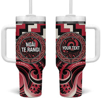 Aotearoa Ngai Te Rangi Personalised Tumbler With Handle Maori Iwi Poutama Puhoro Tattoo LT14 One Size: 40 oz Red - Polynesian Pride
