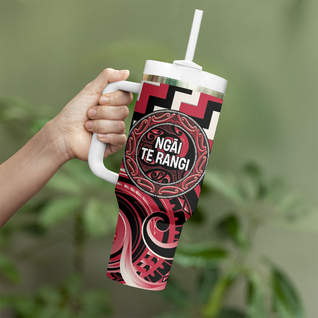 Aotearoa Ngai Te Rangi Personalised Tumbler With Handle Maori Iwi Poutama Puhoro Tattoo LT14 - Polynesian Pride