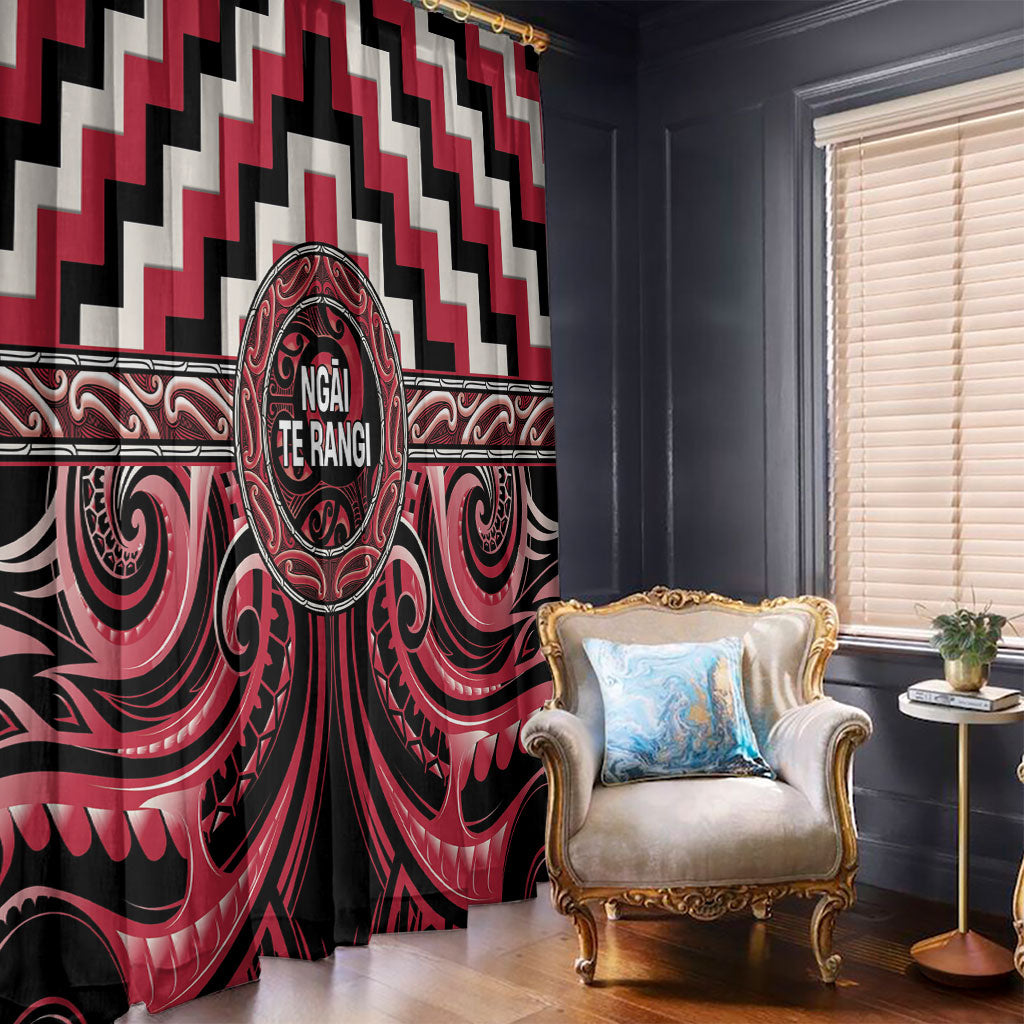 Aotearoa Ngai Te Rangi Window Curtain Maori Iwi Poutama Puhoro Tattoo LT14 - Polynesian Pride