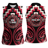 Aotearoa Ngai Te Rangi Personalised Women Sleeveless Polo Shirt Maori Iwi Poutama Puhoro Tattoo LT14 - Polynesian Pride