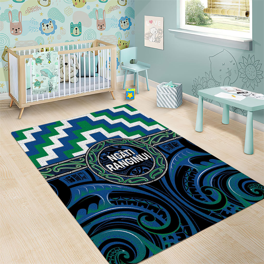 Aotearoa Ngati Ranginui Area Rug Maori Iwi Poutama Puhoro Tattoo LT14 - Polynesian Pride