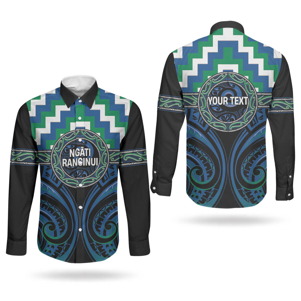 Aotearoa Ngati Ranginui Personalised Couples Matching Long Sleeve Bodycon Dress and Long Sleeve Button Shirt Maori Iwi Poutama Puhoro Tattoo LT14 - Polynesian Pride