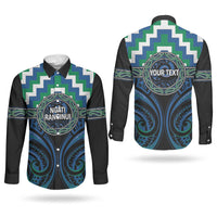 Aotearoa Ngati Ranginui Personalised Couples Matching Mermaid Dress and Long Sleeve Button Shirt Maori Iwi Poutama Puhoro Tattoo LT14 - Polynesian Pride
