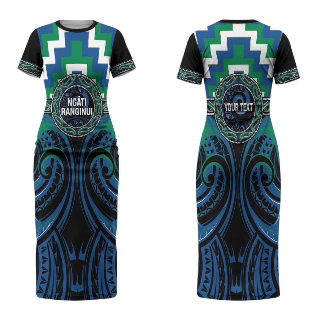 Aotearoa Ngati Ranginui Personalised Couples Matching Short Sleeve Bodycon Dress and Long Sleeve Button Shirt Maori Iwi Poutama Puhoro Tattoo LT14 - Polynesian Pride