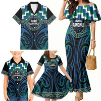 Aotearoa Ngati Ranginui Personalised Family Matching Mermaid Dress and Hawaiian Shirt Maori Iwi Poutama Puhoro Tattoo LT14 - Polynesian Pride