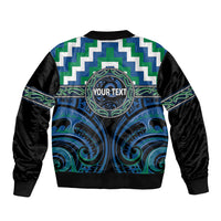 Aotearoa Ngati Ranginui Personalised Sleeve Zip Bomber Jacket Maori Iwi Poutama Puhoro Tattoo LT14 - Polynesian Pride