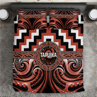Aotearoa Tapuika Bedding Set Maori Iwi Poutama Puhoro Tattoo LT14 Red - Polynesian Pride
