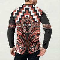 Aotearoa Tapuika Personalised Button Sweatshirt Maori Iwi Poutama Puhoro Tattoo LT14 - Polynesian Pride