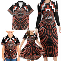 Aotearoa Tapuika Personalised Family Matching Long Sleeve Bodycon Dress and Hawaiian Shirt Maori Iwi Poutama Puhoro Tattoo LT14 - Polynesian Pride