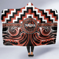 Aotearoa Tapuika Hooded Blanket Maori Iwi Poutama Puhoro Tattoo LT14 One Size Red - Polynesian Pride