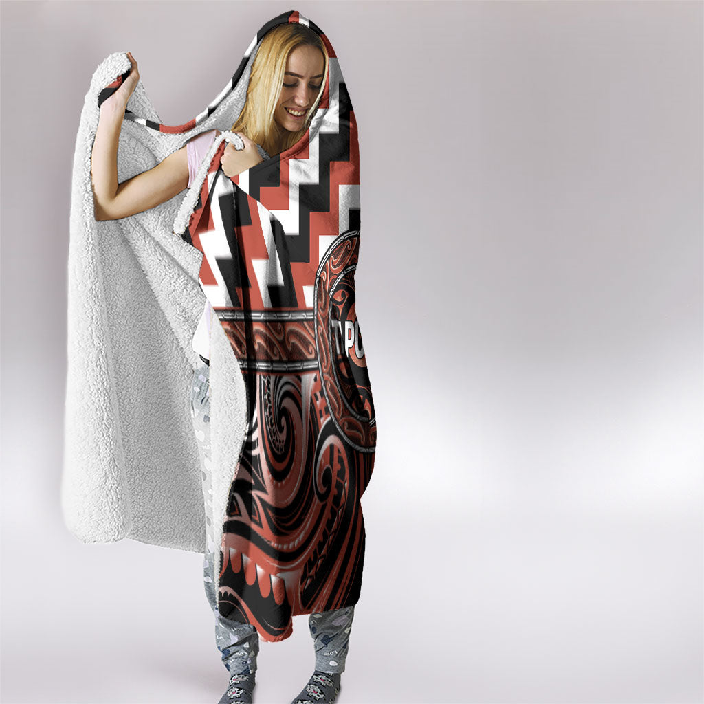 Aotearoa Tapuika Hooded Blanket Maori Iwi Poutama Puhoro Tattoo LT14 - Polynesian Pride