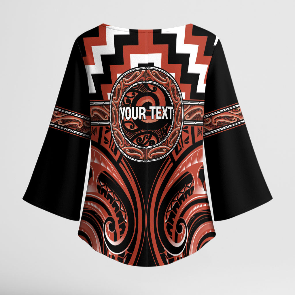 Aotearoa Tapuika Personalised Kimono Sleeve Blouse Maori Iwi Poutama Puhoro Tattoo LT14 - Polynesian Pride