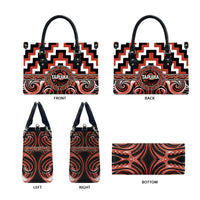 Aotearoa Tapuika Leather Bag Maori Iwi Poutama Puhoro Tattoo LT14 - Polynesian Pride