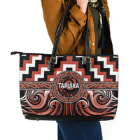 Aotearoa Tapuika Leather Tote Bag Maori Iwi Poutama Puhoro Tattoo LT14 - Polynesian Pride