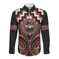 Aotearoa Tapuika Personalised Long Sleeve Button Shirt Maori Iwi Poutama Puhoro Tattoo LT14 Unisex Red - Polynesian Pride