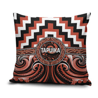 Aotearoa Tapuika Pillow Cover Maori Iwi Poutama Puhoro Tattoo LT14 Red - Polynesian Pride