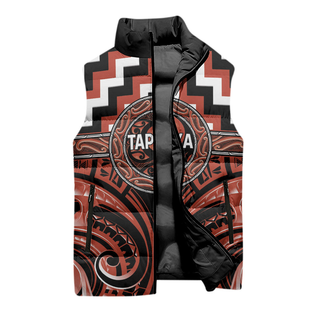Aotearoa Tapuika Personalised Sleeveless Puffer Jacket Maori Iwi Poutama Puhoro Tattoo LT14 - Polynesian Pride